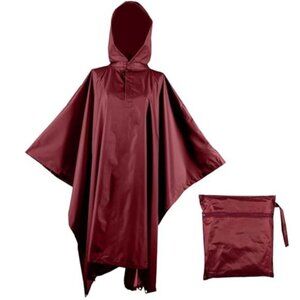 Heavy Duty Rain Poncho Waterproof Hooded Adult Camping Hiking Emergency Gear